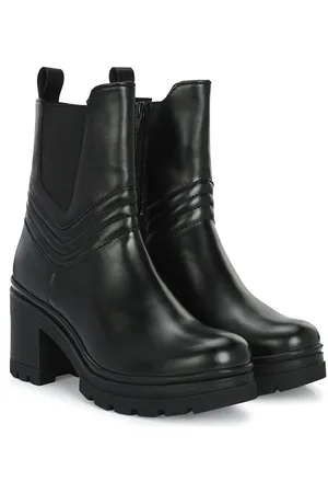 Delize Women Block Heeled High-Top Chelsea Boots