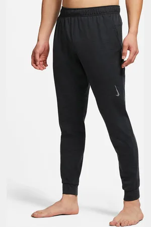 Nike Men Black Yoga Dri-FIT Trackpants