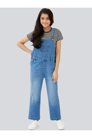 OLELÉ Girls Cotton Straight Leg Dungaree