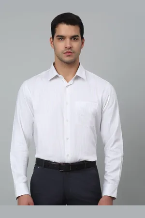 CANTABIL Comfort Regular Vertical Stripes Fit Spread Collar Long Sleeves Formal Shirt