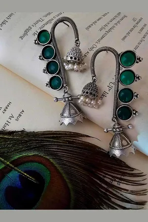 Binnis Wardrobe Silver-Plated Artificial Beads Contemporary Drop Earrings