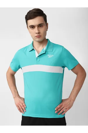 Reebok Striped Performance Polo Collar T-Shirt