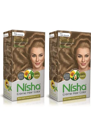Nisha Unisex Pack of 2 Creme Hair Color 150gm each- Light Blonde