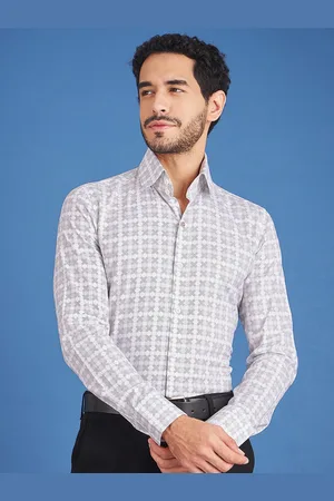LOUIS STITCH Comfort Ethnic Motifs Printed Cotton Formal Shirt
