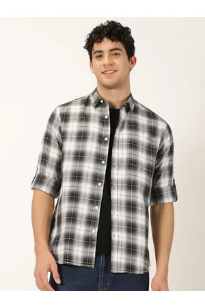 Moda Rapido Standard Checked Cotton Spread Collar Slim Fit Opaque Casual Shirt