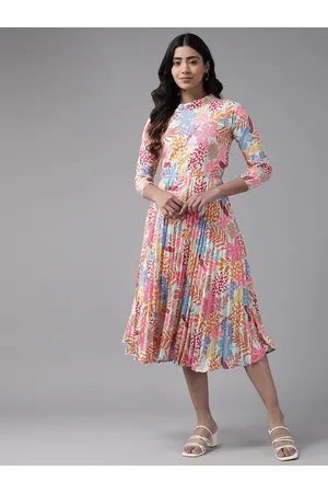 Aarika Floral Print Georgette A-Line Midi Dress