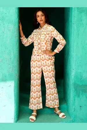Jaipur Ethnic Motifs Printed Pure Cotton Shirt With Palazzo