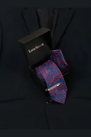 LOUIS STITCH Printed Italian Silk Necktie Accessory Gift Set