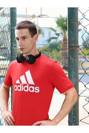 adidas Men Brand Logo Printed Pure Cotton Training T-shirt