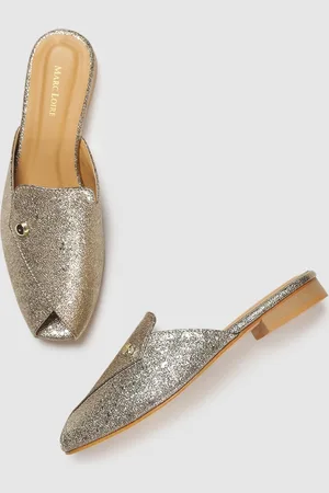 Marc Loire Women Copper-Toned Textured Mules Flats