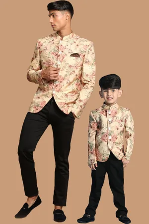 Vastramay Floral Printed Bandhgala Jodhpuri Blazer