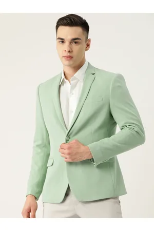 Peter England Elite Wedding Suits, Men Beige Solid Slim Fit