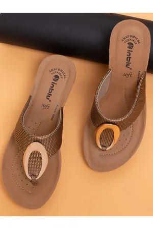 Inblu women´s leather slippers - beige | Robel.shoes