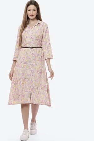 Rangriti Women Grey Floral Midi Dress