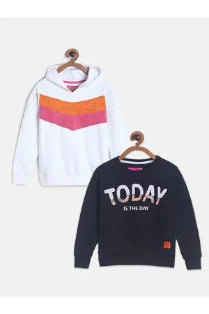 TALES & STORIES Girls Pack of 2 Round Neck Pullover Sweatshirts