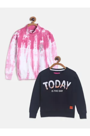 TALES & STORIES Girls Pack of 2 Round Neck Pullover Sweatshirts