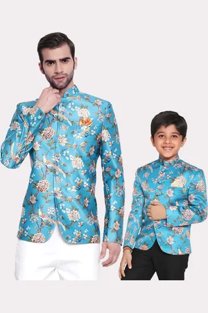Vastramay Boys Printed Slim Fit Bandhgala Jodhpuri Blazer