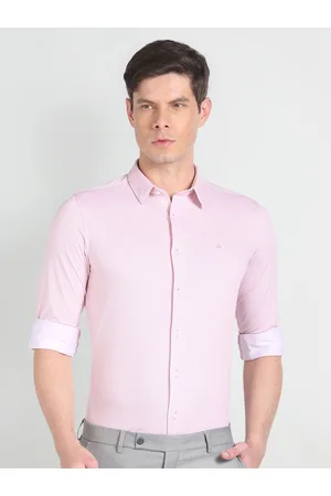 Arrow Slim Fit Micro Ditsy Printed Spread Collar Long Sleeve Pocket Formal Shirt