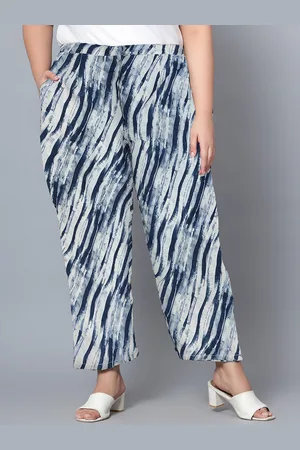 indietoga Women Plus Size Abstract Printed Trousers