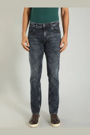 Indian Terrain Men Brooklyn Slim Fit Clean Look Heavy Fade Crinkle Stretchable Jeans