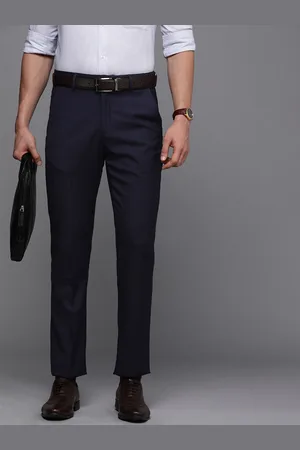 Buy Louis Philippe Men Solid Slim Fit Mid Rise Formal Trousers - Trousers  for Men 25801708 | Myntra