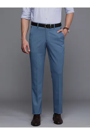 Shop for Men Black Slim Fit Solid Flat Front Formal Trousers - 762276 Online  at 3299. Get Flat Front Formal Trousers … | Formal trousers for men, Slim  fit, Trousers