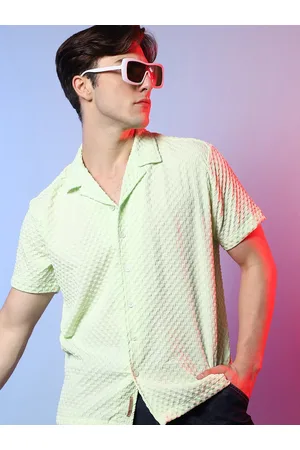 Campus Spread Collar Short Sleeves Classic Casual Shirt