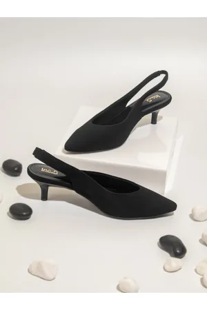 Inc 5 Women Black Kitten Mules