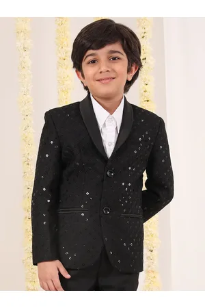Vastramay Boys Self Design Slim-Fit Single-Breasted Blazer
