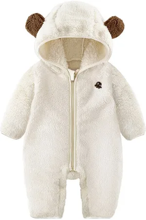 Stylecast Infant Boys White Hooded Zip-Up Romper