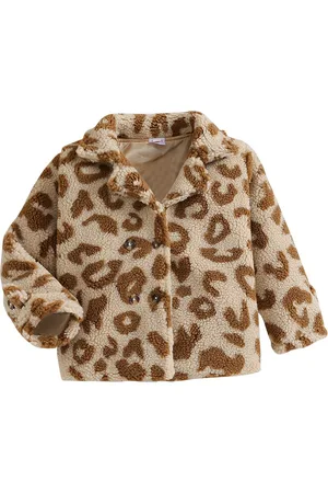 Stylecast Boys Brown Animal Printed Cotton Insulator Fur Tailored Jacket