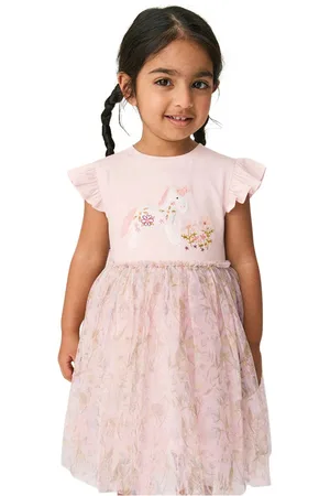 Stylecast Girls Animal Print Flutter Sleeve Applique T-shirt Dress