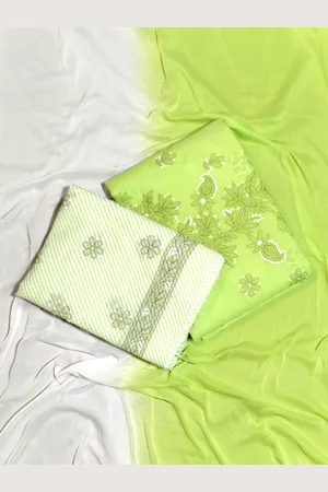 Seva Chikan Floral Lucknowi Chikankari Embroidered Unstitched Dress Material