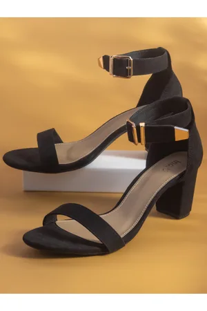 Inc 5 Open Toe Block Heels With Buckles Detail