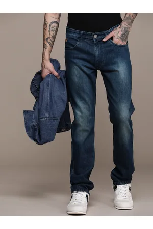 WROGN Men Straight Fit Light Fade Stretchable Mid-Rise Jeans