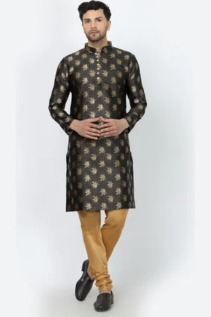 Sydney Heights Ethnic Motifs Woven Design Mandarin Collar Straight Kurta & Churidar