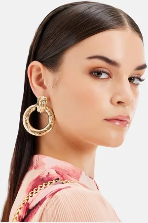Kazo Gold Plated Contemporary Drop Earrings
