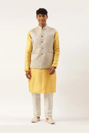 TheEthnic.Co Geometric Textured Nehru Jacket