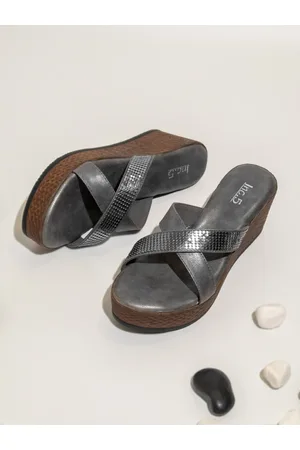 Inc 5 Ethnic Embellished Suede Wedge Heels