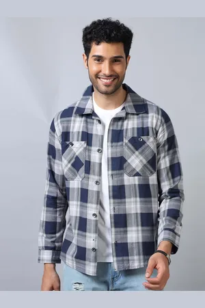 Bushirt Comfort Opaque Cotton Checked Shirt Shackets