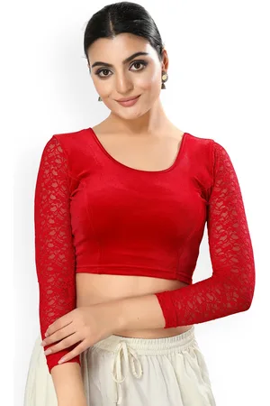 SALWAR STUDIO Round Neck Cotton Stretchable Saree Blouse