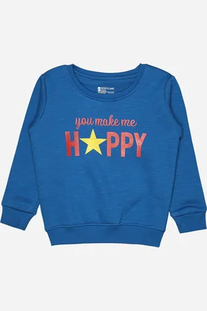 BodyCare Infants Girls Typographic Printed Fleece Sweatshirt
