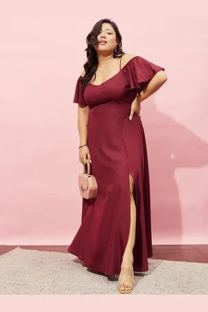 Berrylush Cold Shoulder A-line Maxi Dress