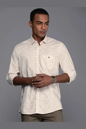Louis Philippe Pure Cotton Slim Fit Ethnic Motifs Printed Casual Shirt