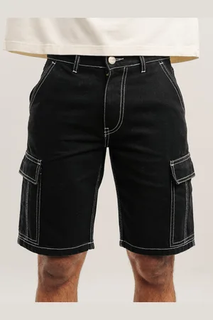 FREAKINS Men Black Mid-Rise Denim Shorts