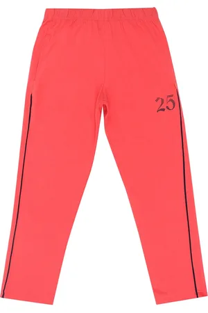 PROTEENS Girls Pink Solid Cotton Track Pants