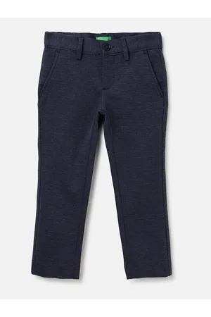 Benetton Boys Self Design Slim Fit Chinos Trousers