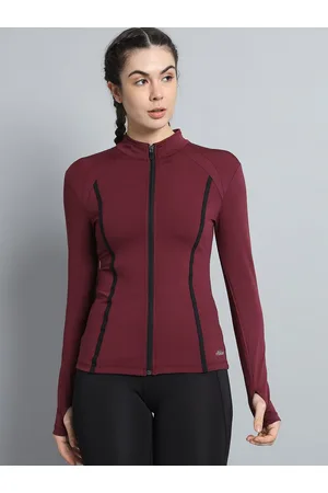 ATHLISIS Women Maroon Lightweight Training or Gym Sporty Jacket