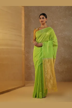 Taneira Ethnic Motifs Woven Design Zari Silk Cotton Saree