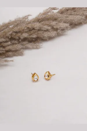 Ruby Raang Girls Gold Plated Studs Earrings